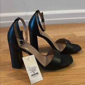 Elegant Black Ankle Strap Heels